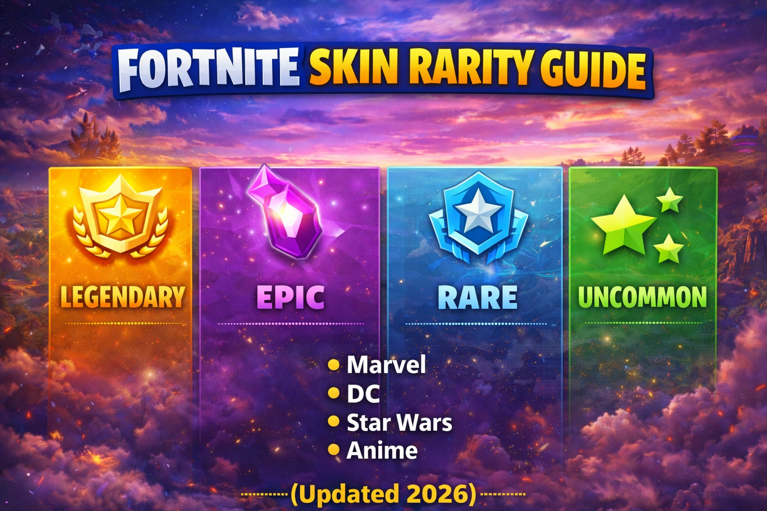 Fortnite skin rarity guide legendary epic rare uncommon