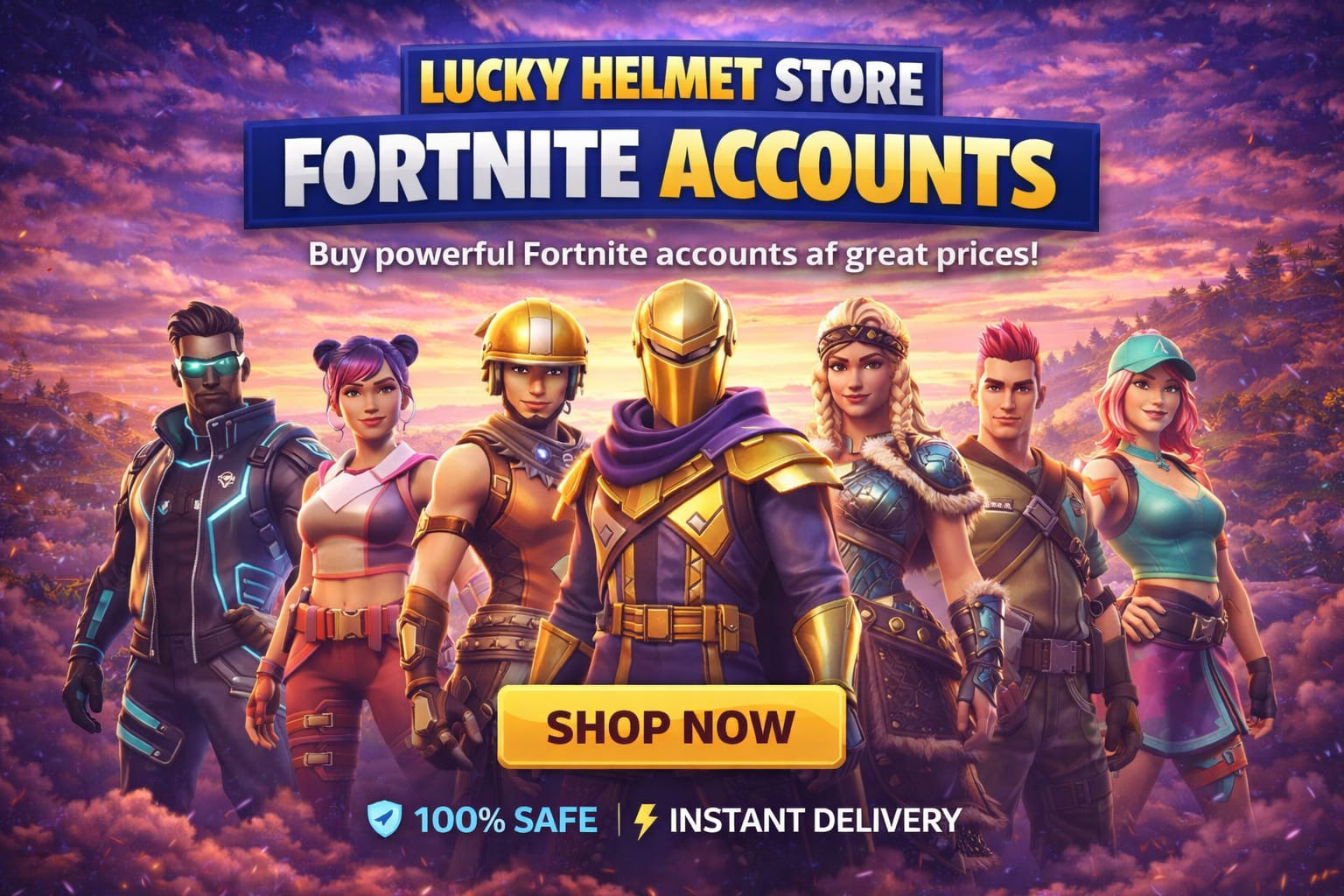 Lucky Helmet Store Fortnite accounts with rare skins