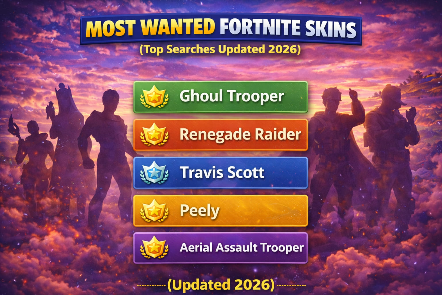 Most wanted Fortnite skins players search for