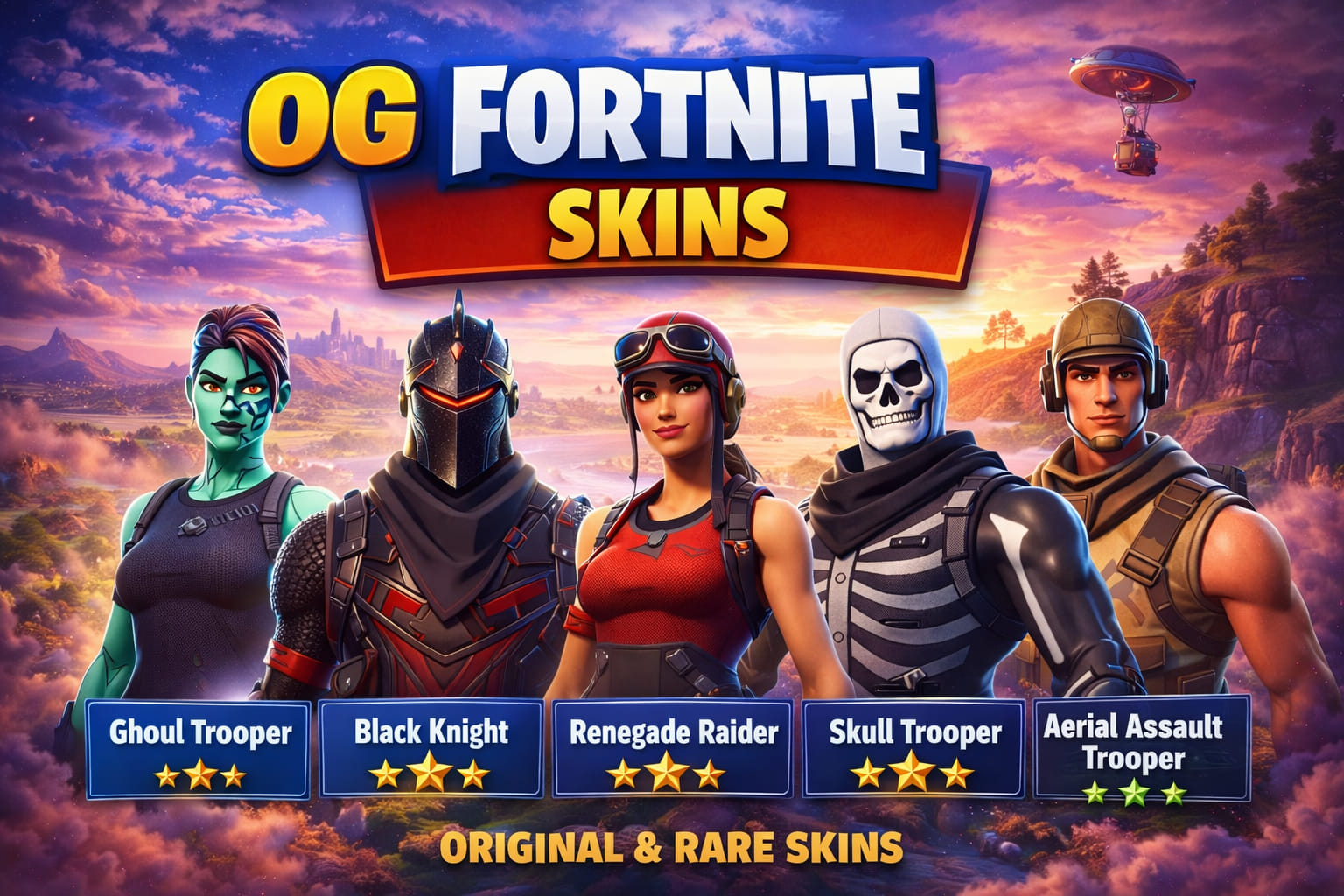 OG Fortnite skins list rare and original skins